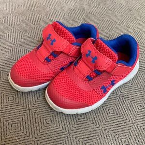 Under Armor Red and Blue Toddler Velcro Sneakers 7